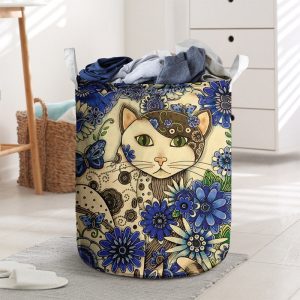 Creative Heaven Cat With Flower Laundry Basket